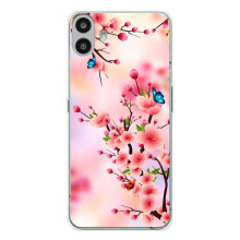 Чохол з картинкою Сакури на Nothing CMF Phone 1 – Метелики на сакурі