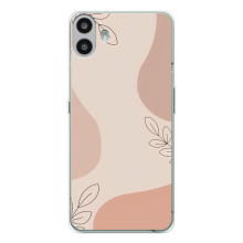 Чехол цветочный дизайн для Nothing CMF Phone 1 – Коричневый фон