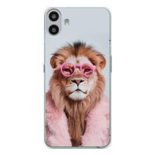 Чехол с принтом стильные животные для Натинг ЦМФ Фон 1 (Лев в очках)