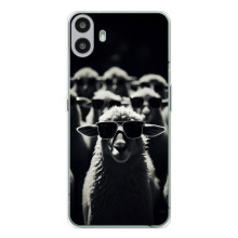 Чехол с принтом стильные животные для Натинг ЦМФ Фон 1 (Овечка в очках)