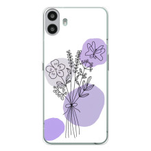 Силконовий чохол з принтом в квітах на Nothing CMF Phone 1 – Фіолетовий букет