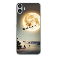 Новорічні, Святкові Чохли для Nothing CMF Phone 1 - 2024 год (Санта на місяці)