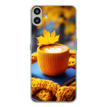 Чехол с уникальным дизайном «Осень с кофе» для Nothing CMF Phone 1 – Кофе с жёлтым