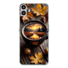 Чехол с уникальным дизайном «Осень с кофе» для Nothing CMF Phone 1 – Тёмный кофе