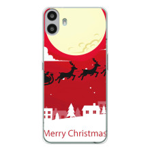 Різдвяні Чохли для Nothing CMF Phone 1 (VPrint) (Санта з оленями)