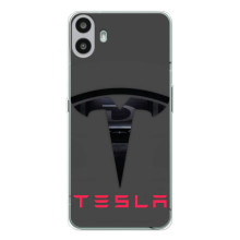 Силіконовий бампер з картинкою машини на Nothing CMF Phone 1 (Logo TESLA)