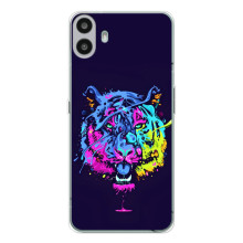 Силіконовий бампер з картинкою звірів для Nothing CMF Phone 1 – Тигр-Арт