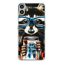 Силіконовий Чохол з Энотами  на Nothing CMF Phone 1 – Єнот в окулярах