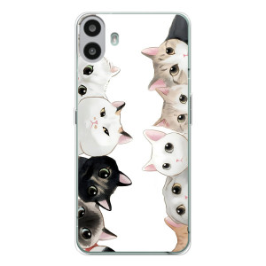 Силиконовый чехол с котиком для Nothing CMF Phone 1 (Коты)