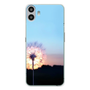 Силиконовый Чехол с одуванчиками на Nothing CMF Phone 1 – Закат с одуванчиком