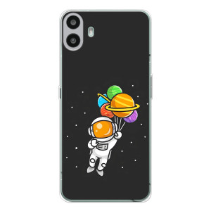Силіконовый Чохол з принтом "Космонавти" на Nothing CMF Phone 1 – Космонавт з кульками