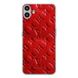 Текстурный Чехол Louis Vuitton для Носинг СМФ Фон 1 (Красный ЛВ)