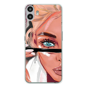 Силиконовый Чехол на Nothing CMF Phone 1 с картинкой Стильных Девушек – Девушка и ресницы