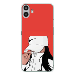 Силиконовый Чехол на Nothing CMF Phone 1 с картинкой Стильных Девушек – Девушка Nike