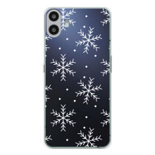 Зимні Чохли для Натінг ЦМФ Фон 1 - прозорий фон (Білі сніжинки)