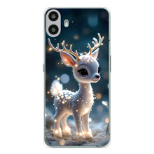 Яркий чехол для Nothing CMF Phone 1 с Зимними Оленятами – Блистающий оленёнок