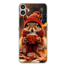 Друкований чохол 'Звірята з кавою' для Nothing CMF Phone 1 – Білка з кавою