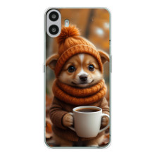 Друкований чохол 'Звірята з кавою' для Nothing CMF Phone 1 – Песик з кавою