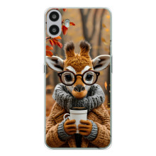 Друкований чохол 'Звірята з кавою' для Nothing CMF Phone 1 – Жираф з кавою