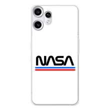 Силіконовый бампер з принтом "Наса" на Nothing CMF Phone 2 Pro – NASA на білому тлі