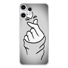 Чехол с принтом для Nothing CMF Phone 2 Pro (AlphaPrint - Знак сердечка) (Значок Love)