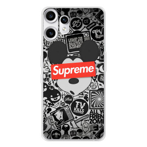Чехол с Брендами одежды на Нотинг ЦМФ Фон 2 Про – Supreme Маус