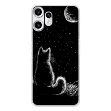 Чохол з принтом для Nothing CMF Phone 2 Pro (AlphaPrint) Модні коти (Котик і місяць)