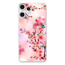 Чохол з картинкою Сакури на Nothing CMF Phone 2 Pro – Метелики на сакурі