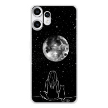 Чехол с рисунком кот на Nothing CMF Phone 2 Pro – Девушка с котом