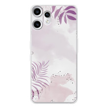 Чехол с цветочным принтом на Нотинг СМФ Фон 2 Про (Фиолетовые листья)