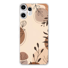 Чехол с цветочным принтом на Нотинг СМФ Фон 2 Про (Коричневые цветы)