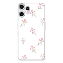 Чехол с цветочным принтом на Нотинг СМФ Фон 2 Про (Розовые цветы)