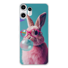 Чохол з принтом стильні тварини для Натанґ ЦМФ Фон 2 Про (Кролик в окулярах)