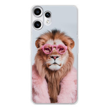 Чохол з принтом стильні тварини для Натанґ ЦМФ Фон 2 Про (Лев в окулярах)