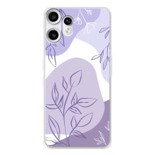 Силиконовый чехол с принтом в цветах на Nothing CMF Phone 2 Pro (Фиолетовый дизайн)