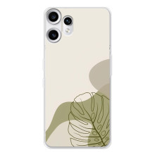 Силиконовый чехол с принтом в цветах на Nothing CMF Phone 2 Pro (Монстера зелёная)