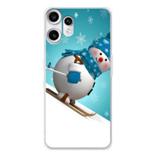 Новорічні Чохли для Натанґ ЦМФ Фон 2 Про (VPrint) (Сніговик на лижах)