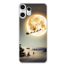 Новорічні, Святкові Чохли для Nothing CMF Phone 2 Pro - 2024 год (Санта на місяці)