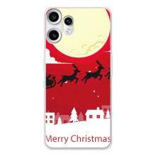 Рождественские Чехлы для Nothing CMF Phone 2 Pro (VPrint) (Санта с оленями)