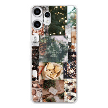 Рождественские, Праздничные Чехлы для Нотинг СМФ Фон 2 Про (Рождественский коллаж)