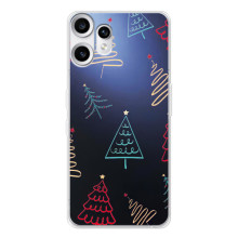 Зимние Чехлы для Нотинг СМФ Фон 2 Про - прозрачный фон (Рождественские елки)