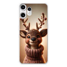 Яскравий чохол для Nothing CMF Phone 2 Pro з Зимові Оленята – Олень в светрі