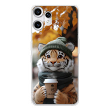 Друкований чохол 'Звірята з кавою' для Nothing CMF Phone 2 Pro – Тигр з кавою
