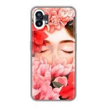 Чехлы (ART) Цветы на Nothing Phone 1 (VPrint) (Глаза в цветах)