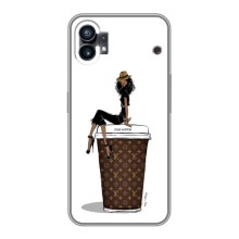 Чехлы Луи Витон для Nothing Phone 1 (AlphaPrint - LOUIS VUITTON) (кофе LOUIS VUITTON)