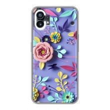 Чехлы с Цветами для Nothing Phone 1 (VPrint) (Цветочный дизайн)