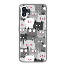 Чехлы с Котиками для Nothing Phone 1 (VPrint) (Рисованные котики)