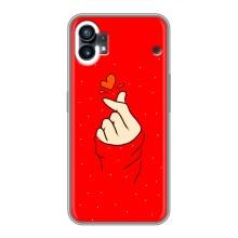 Чехлы (Знак сердечка) на Nothing Phone 1 – Сердце на красном