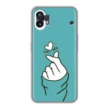 Чехлы (Знак сердечка) на Nothing Phone 1 – Сердечко на бирюзовом
