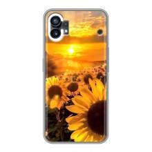 Чехол с Цветами для Nothing Phone 1 (поле подсолнухов)
